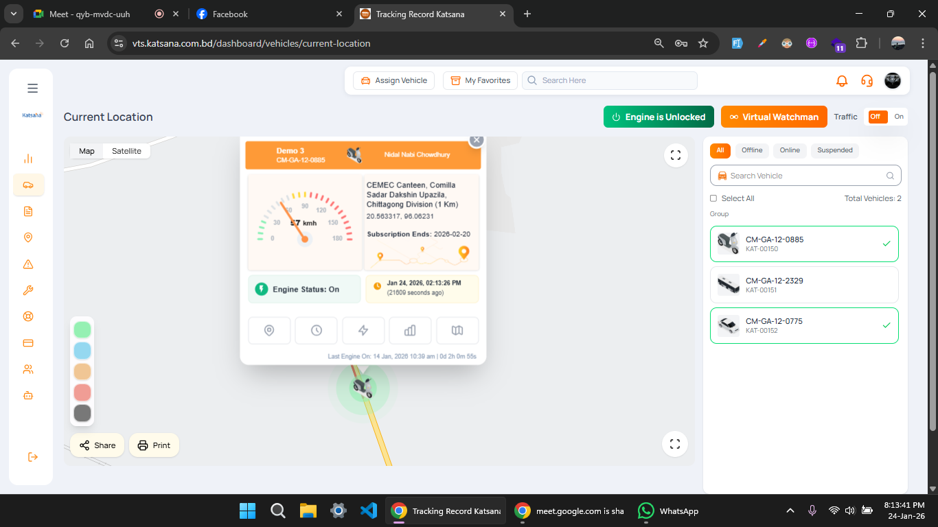 Katsana Vehicle Tracking System