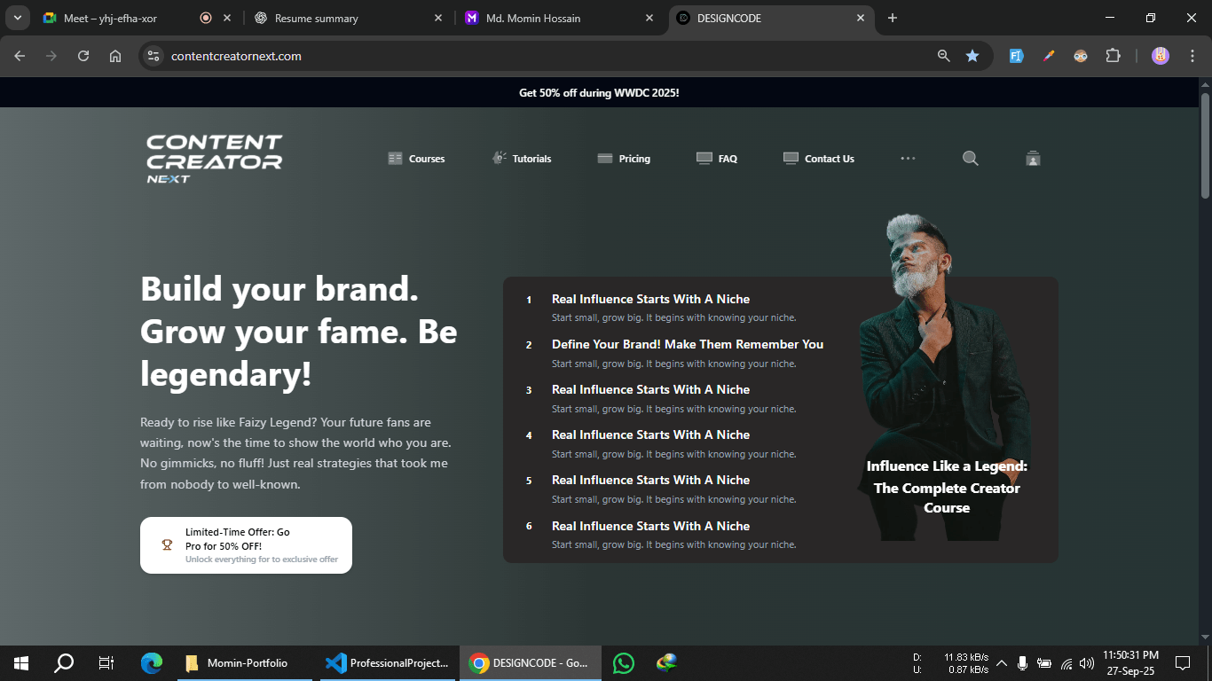 Content Creator Next - Course Platform