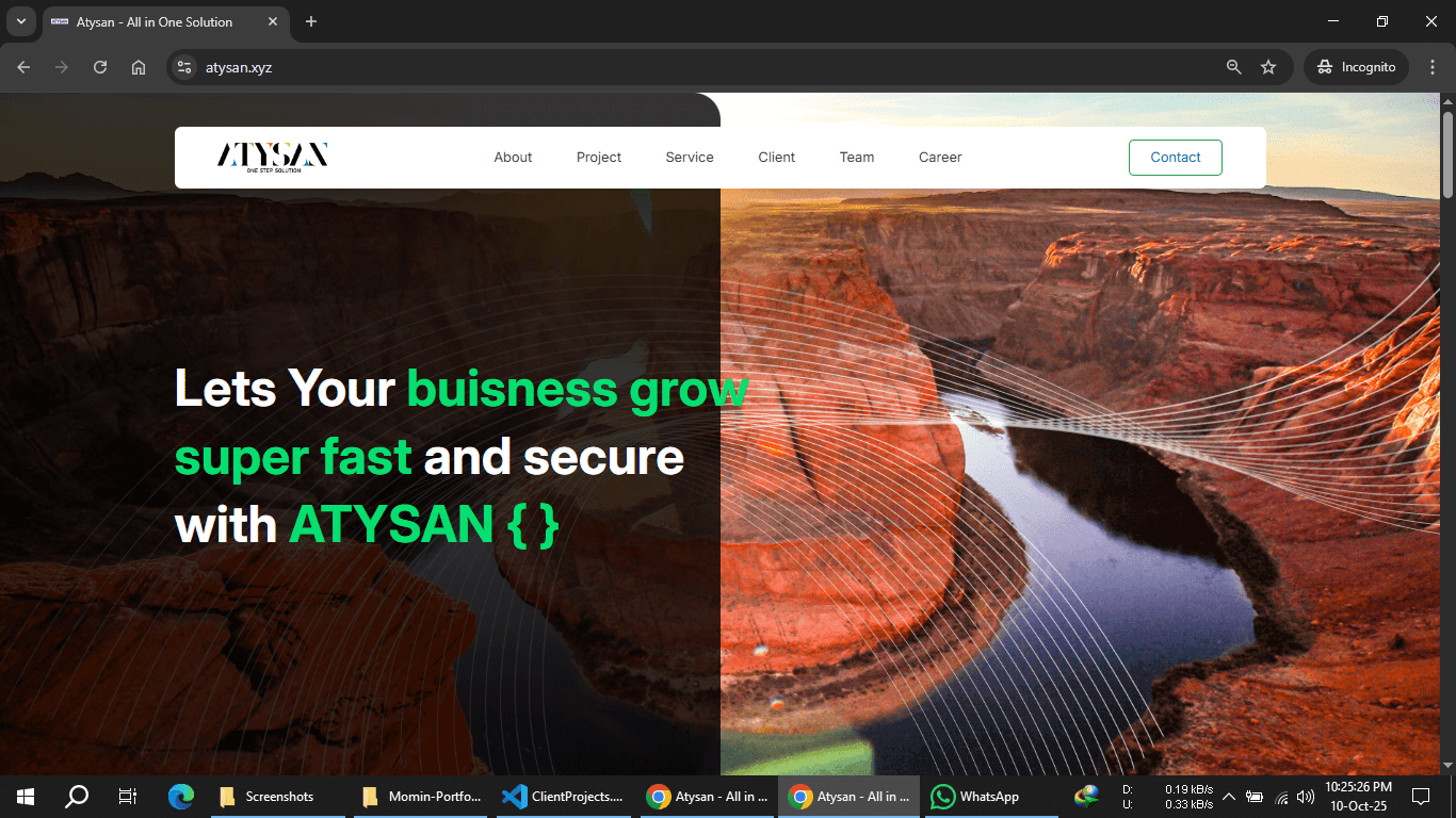 Hover Atysan Modern Landing Page