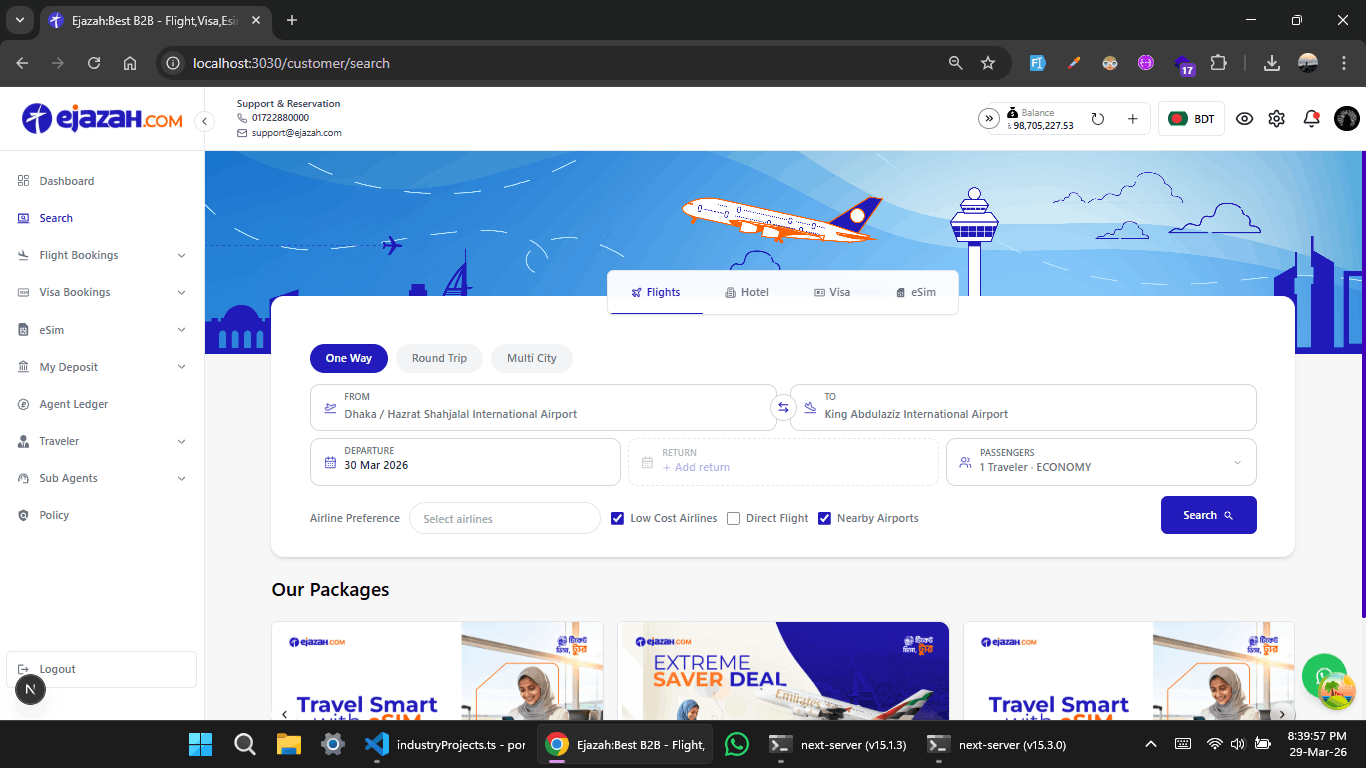 Hover B2B.Ejazah.com - Your all in one travel partner
