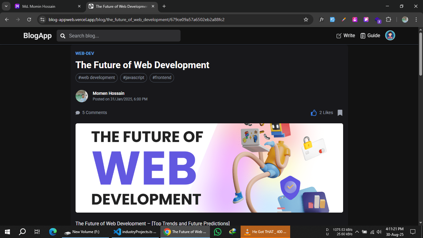 Hover Blog Application
